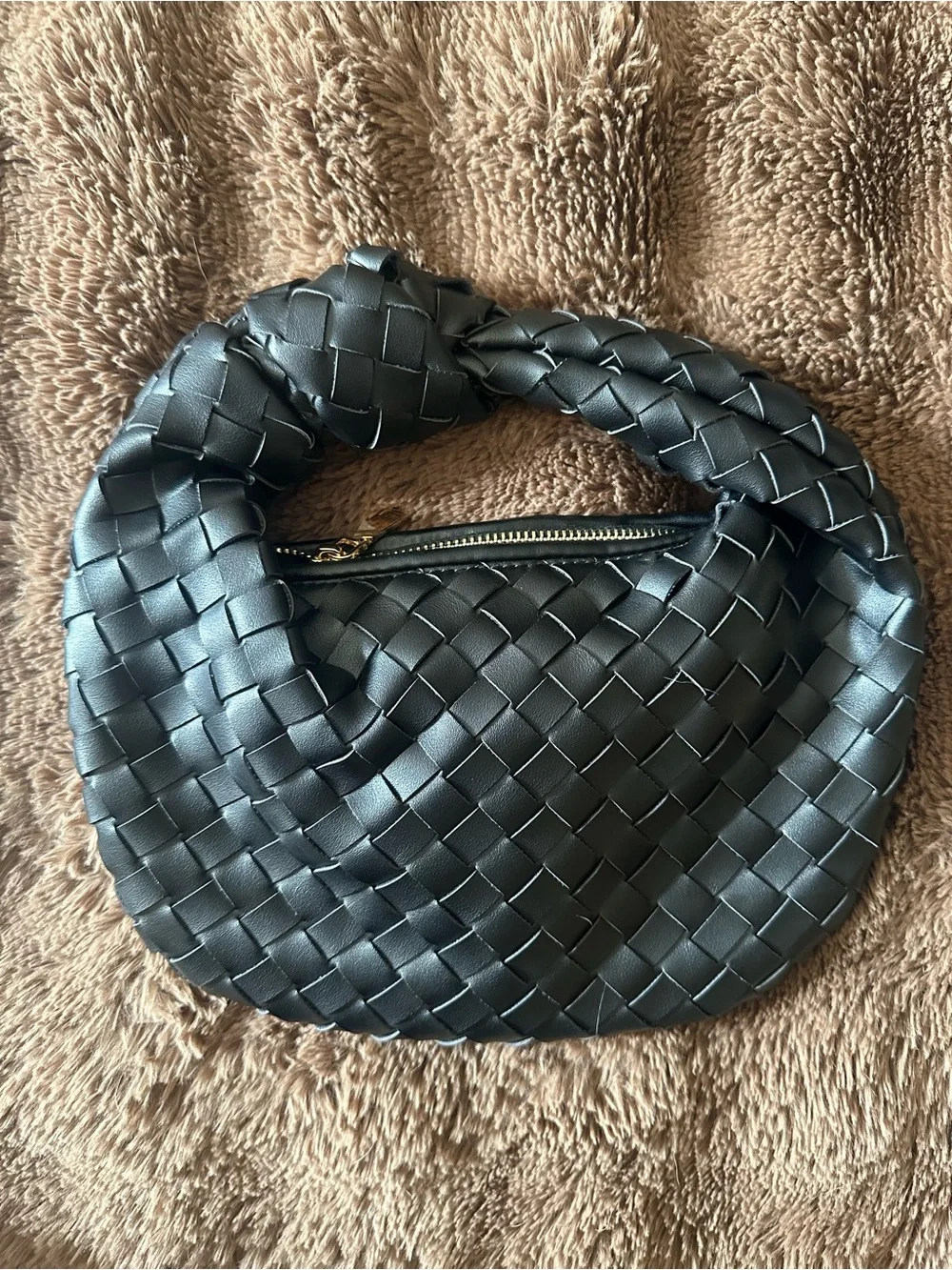Urban Expressions Black Woven Knotted Handle Hobo